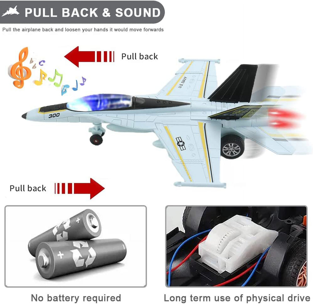 2 Pack Diecast Airplane Toy with Light & Sound X83526