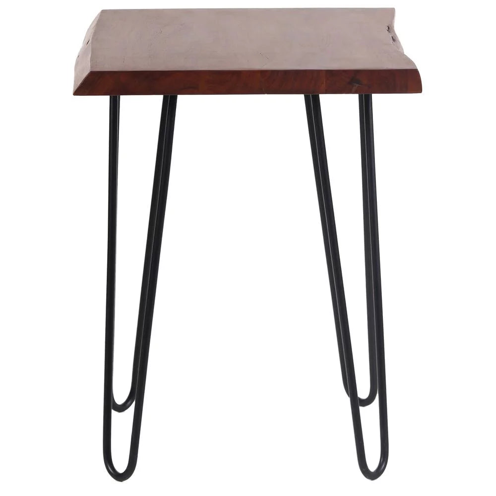 Acacia Live Edge End Table with Hair Pin Legs V1907