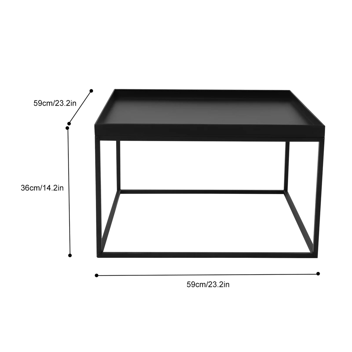 Black Metal Tray End Table Y3192