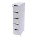 White 5 Drawer Plastic Dresser Storage Cabinet X1743