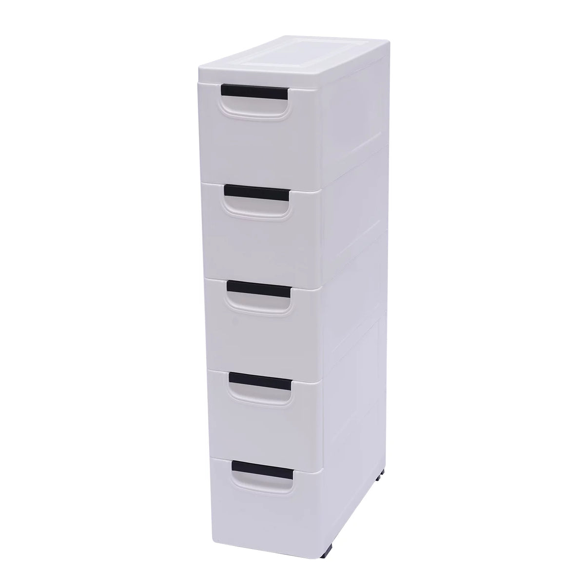 White 5 Drawer Plastic Dresser Storage Cabinet X1743