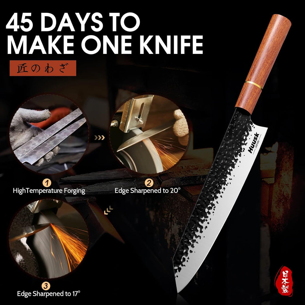 9 Inch High Carbon Steel Chef Knife with Rosewood Handle M7265