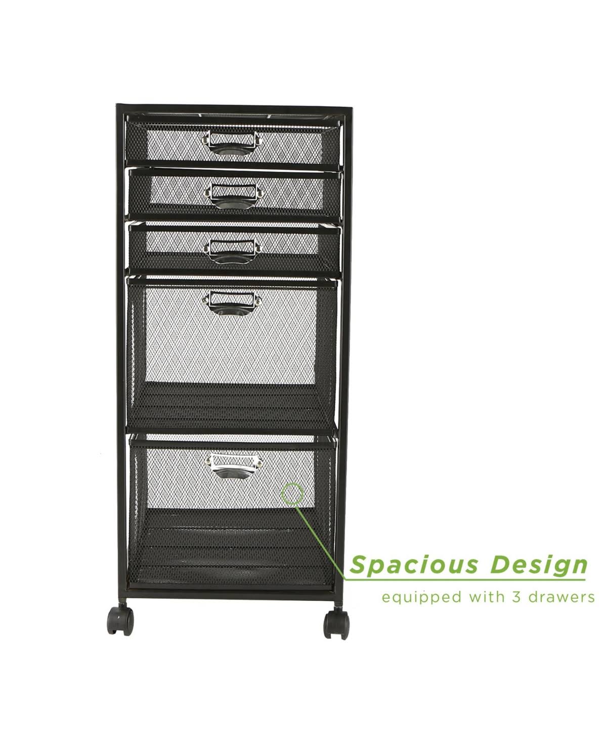 5-Tiered Drawer Storage Cart Black Z5783