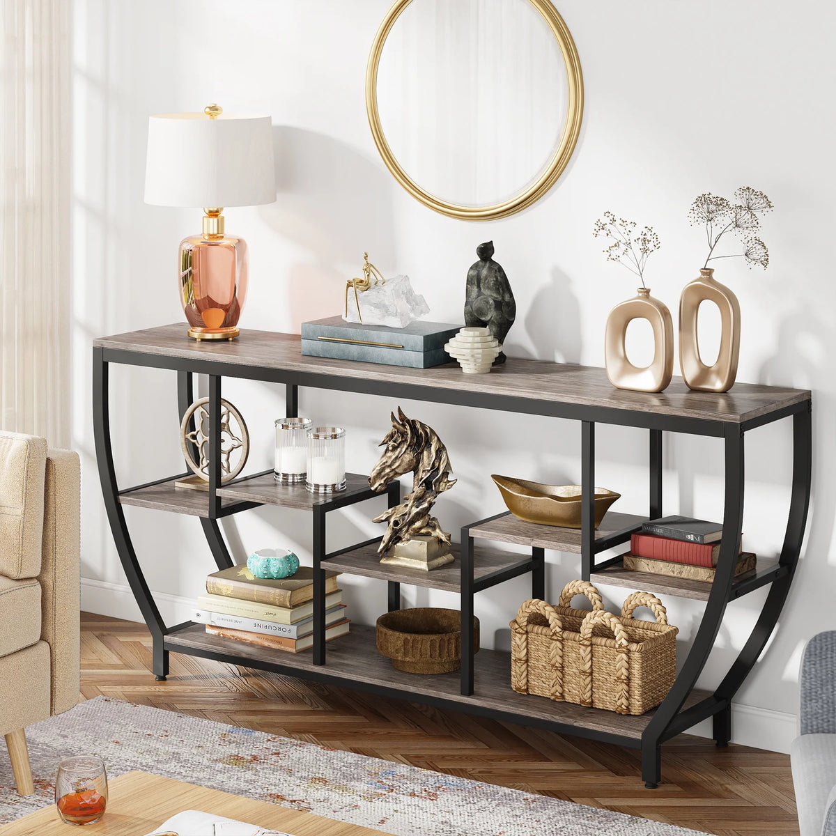 70.9 Inches Console Table with Shelves V8411