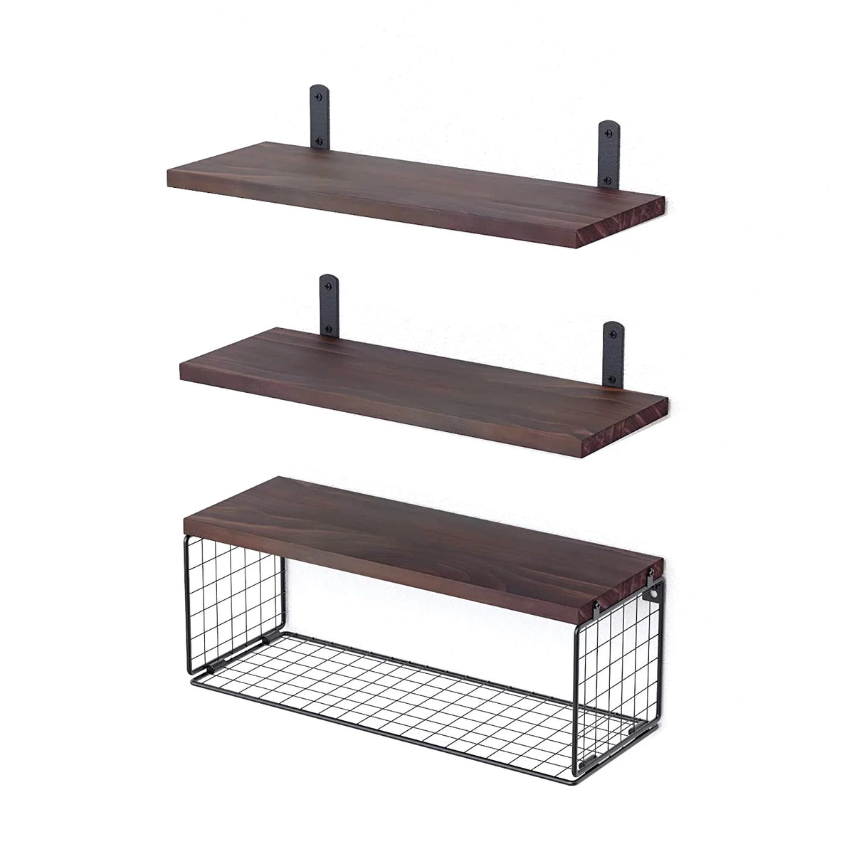 Wall Mount Storage Shelves with Basket S12435