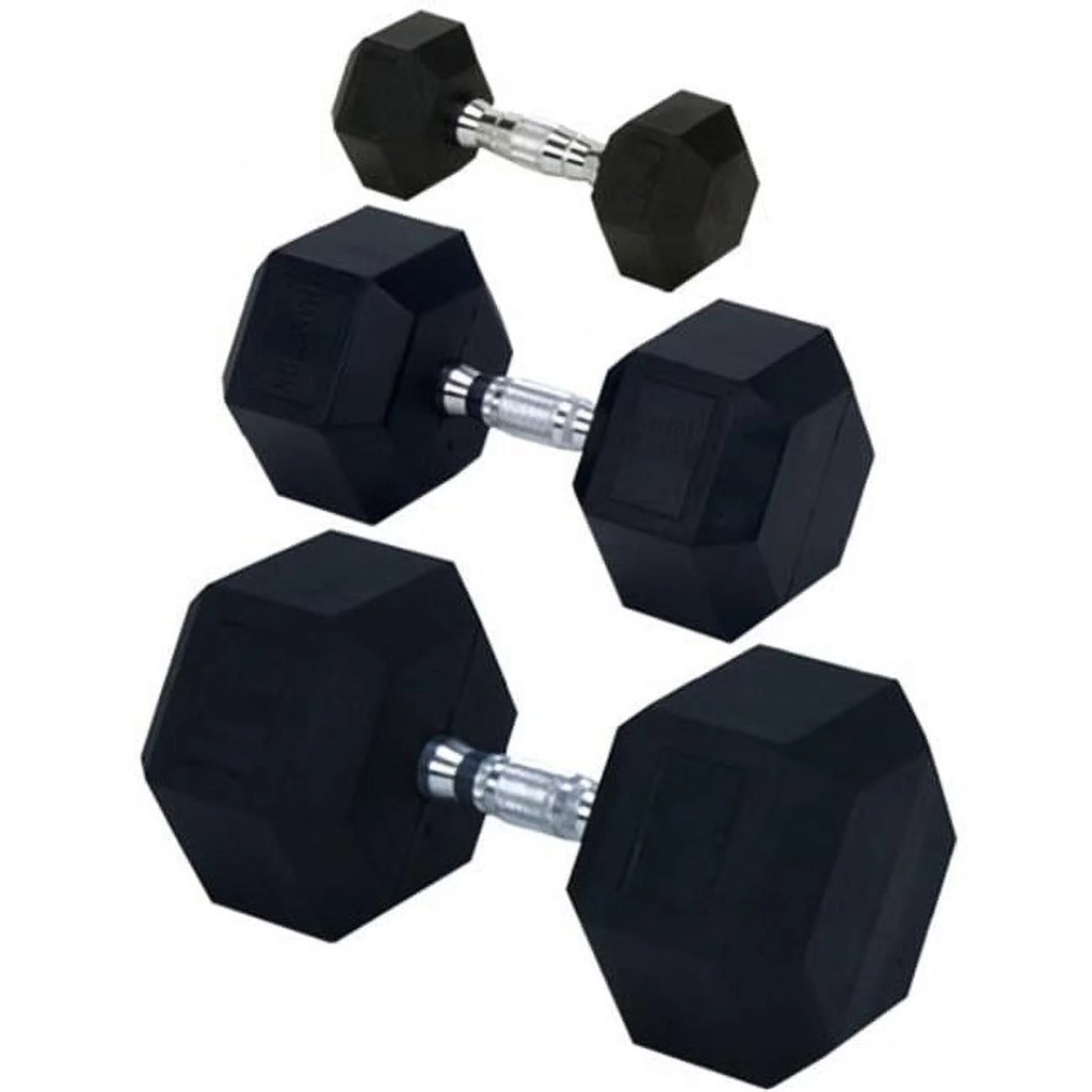 Rubber Encased Solid Hex Dumbbell L68938