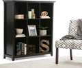 Black Solid Wood 9 Cube Bookcase with 9 Shelves L7853
