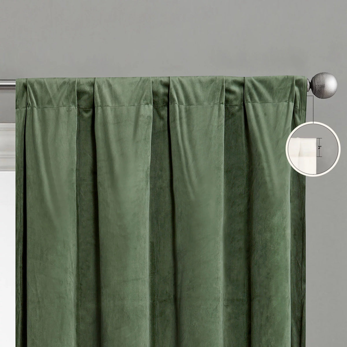 Evergreen Velvet Room Darkening Curtain Panel Pair with Rod Pocket G62593