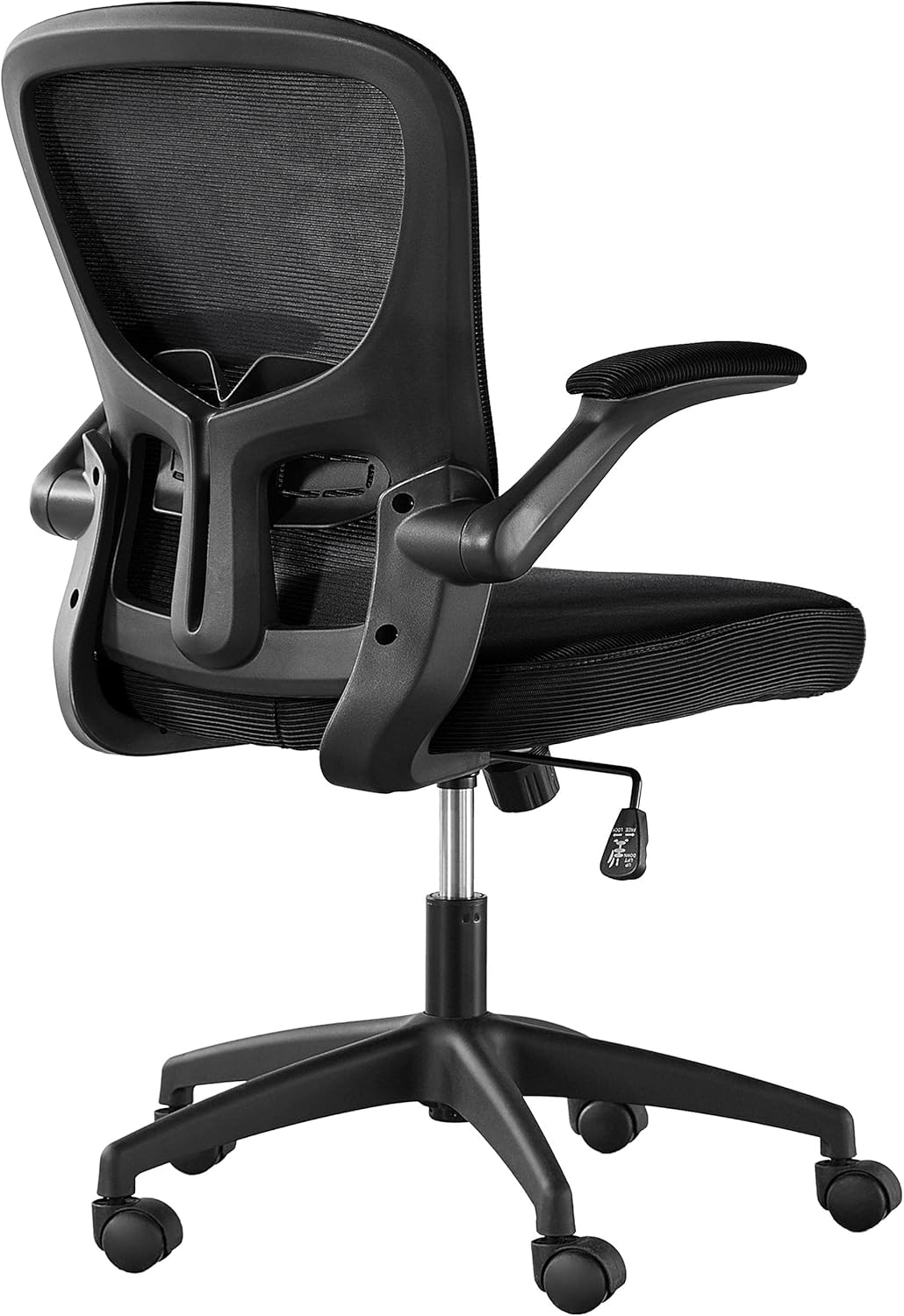 Black Ergonomic Mesh Office Chair with Flip-up Arms S64450