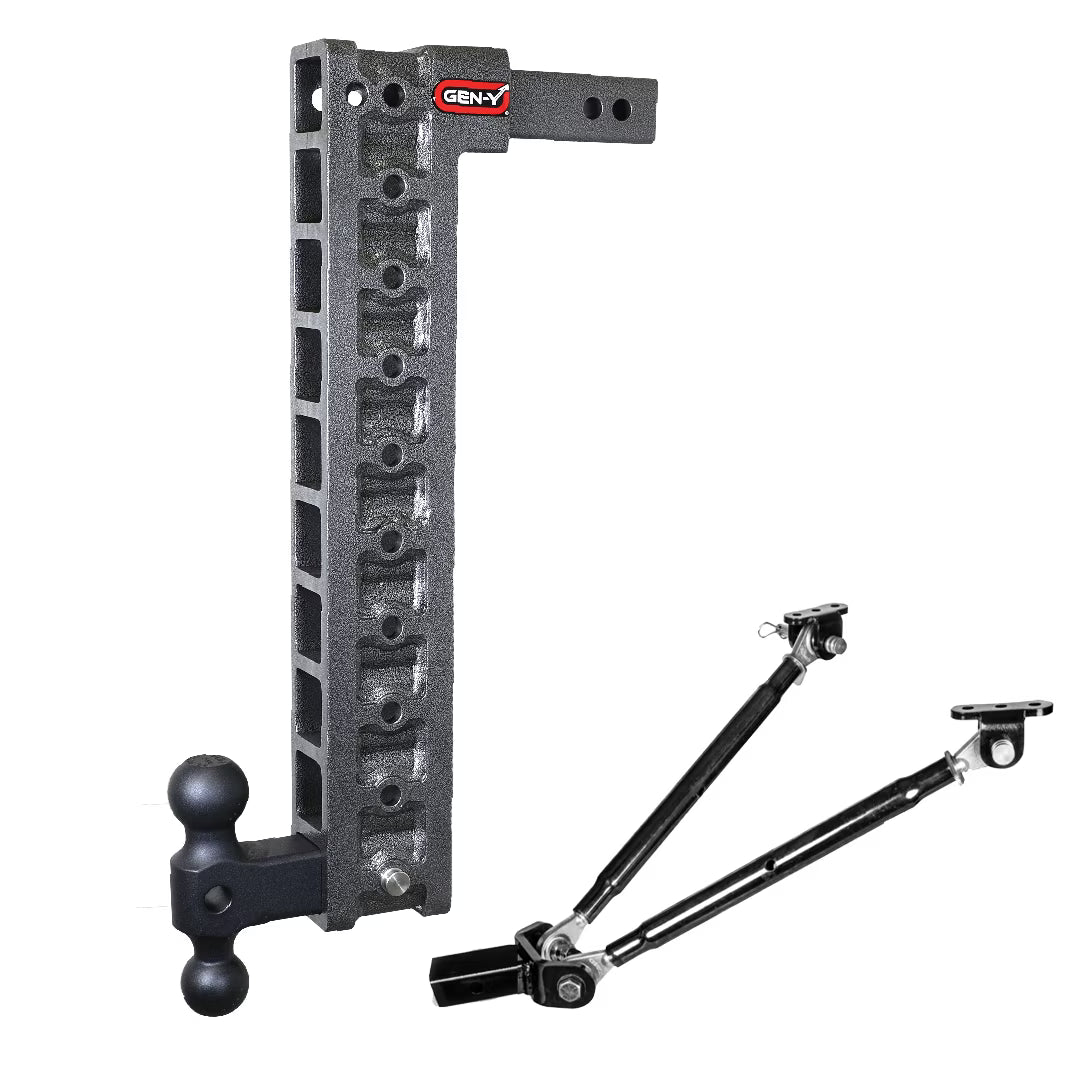 Adjustable 22.5" Drop Hitch with Dual-Ball, Stabilizer Kit for 2" Receiver C616