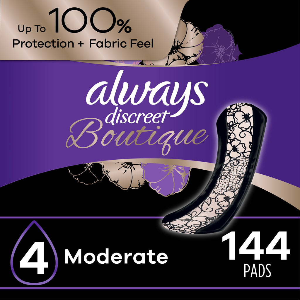 Incontinence Pads, Moderate Absorbency, Regular Length, 144 CT F304