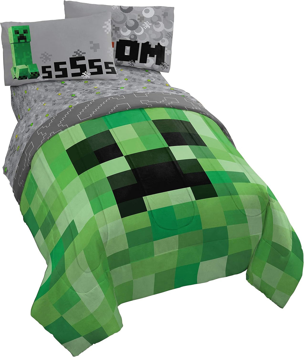 Minecraft Creeper 4 Piece Twin Bed Set D527417