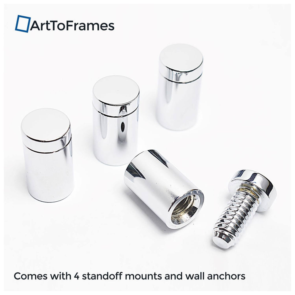 Acrylic Floating Frame for Pictures Up to 9x32 Inches with Polished Chrome Standoff Z896