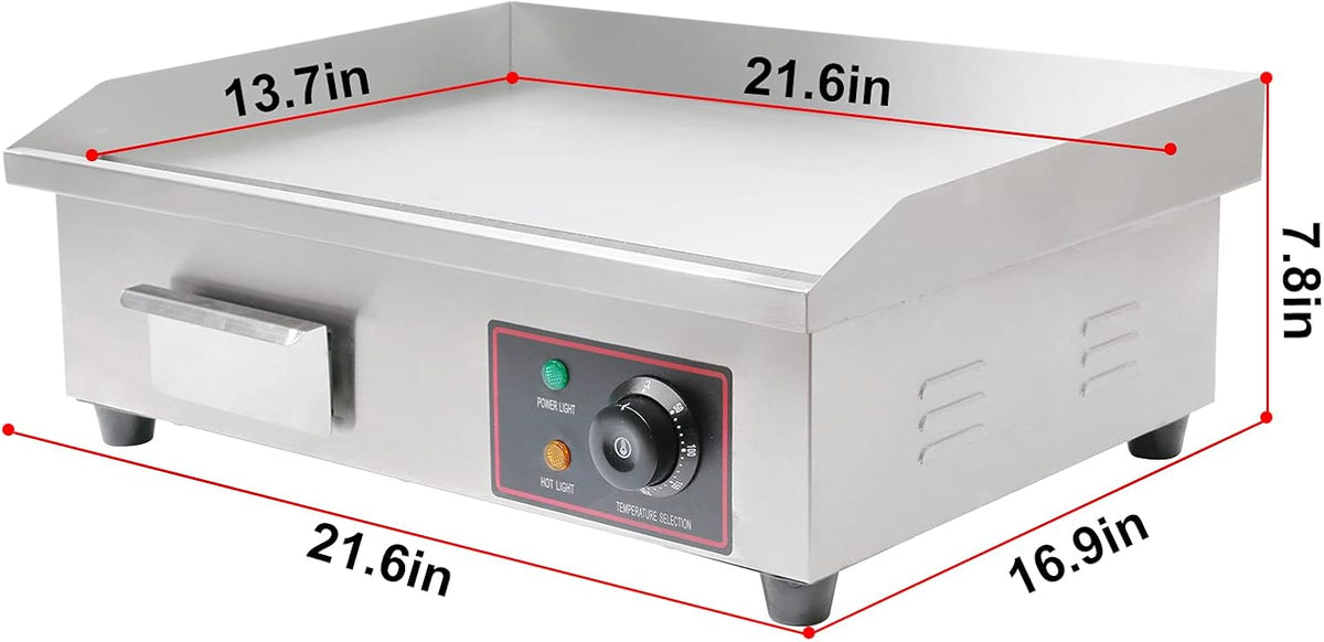22 Inch Stainless Electric Countertop Griddle N726988