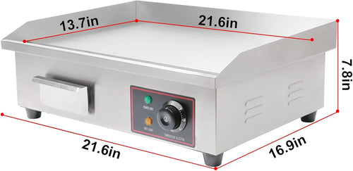 22 Inch Stainless Electric Countertop Griddle N726988