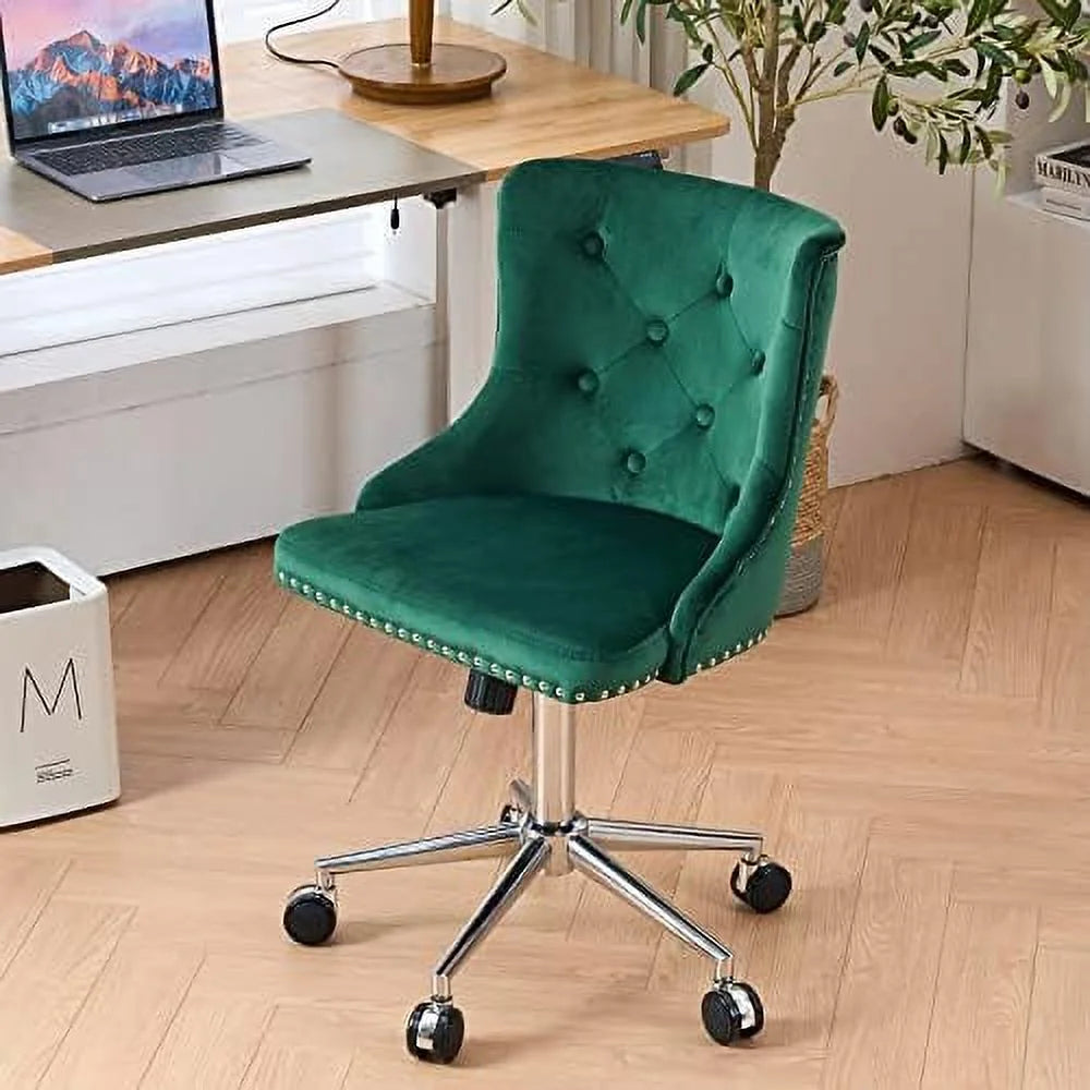 Microfiber Rustic Swivel Desk Chair with Wheels G613581