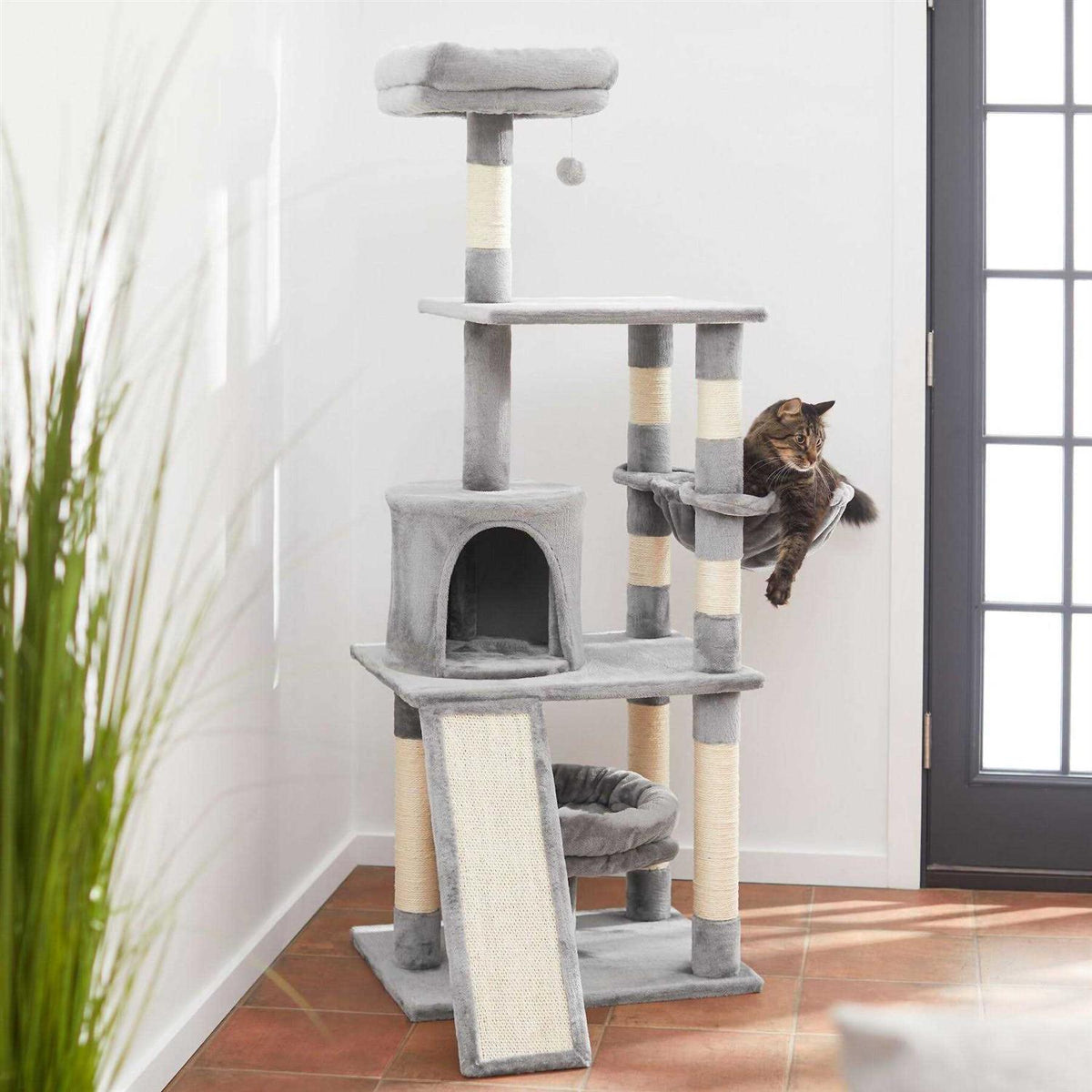 62-in Faux Fur Cat Tree & Condo Z316182