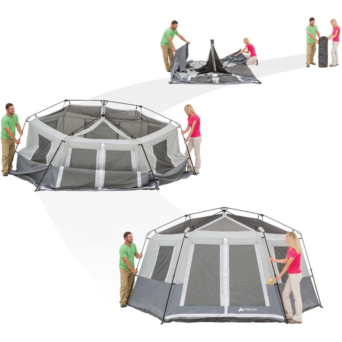 8-Person Instant Hexagon Cabin Tent U26778