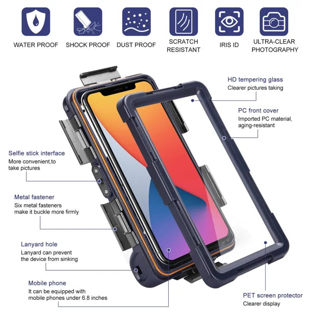 Waterproof Protective Case for Sony Xperia XZ3 and Phones Up to 6.9 Inch with Lanyard E745991