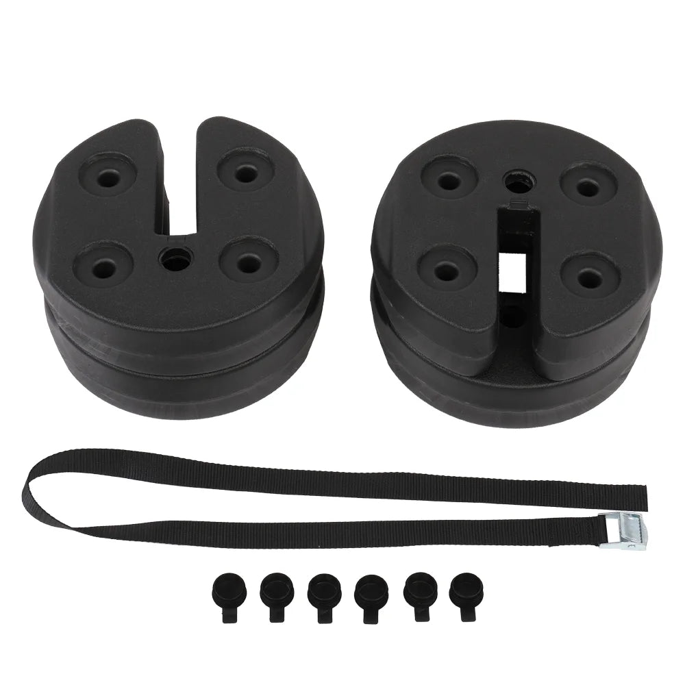 4 Pieces Black Tent Shade Canopy Water Fillable Weight Plates O51420