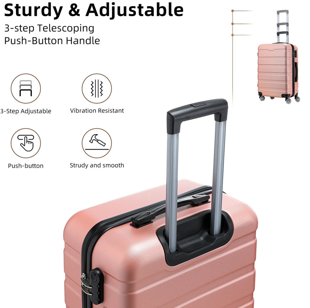 Hard Side Carry On Suitcase Set With Spinner Wheels TSA Lock Y843
