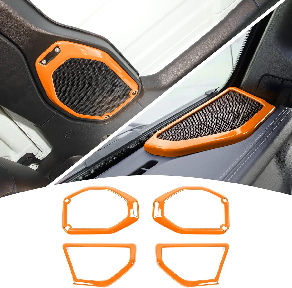 4PCS Car Roof Speaker & A Pillar Speaker Cover Trim Interior Accessories (Pink) U742965