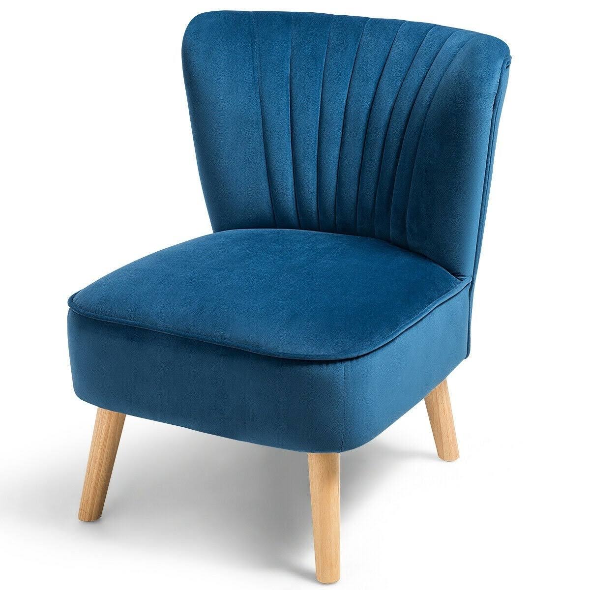 Green Velvet Armless Accent Chair S759