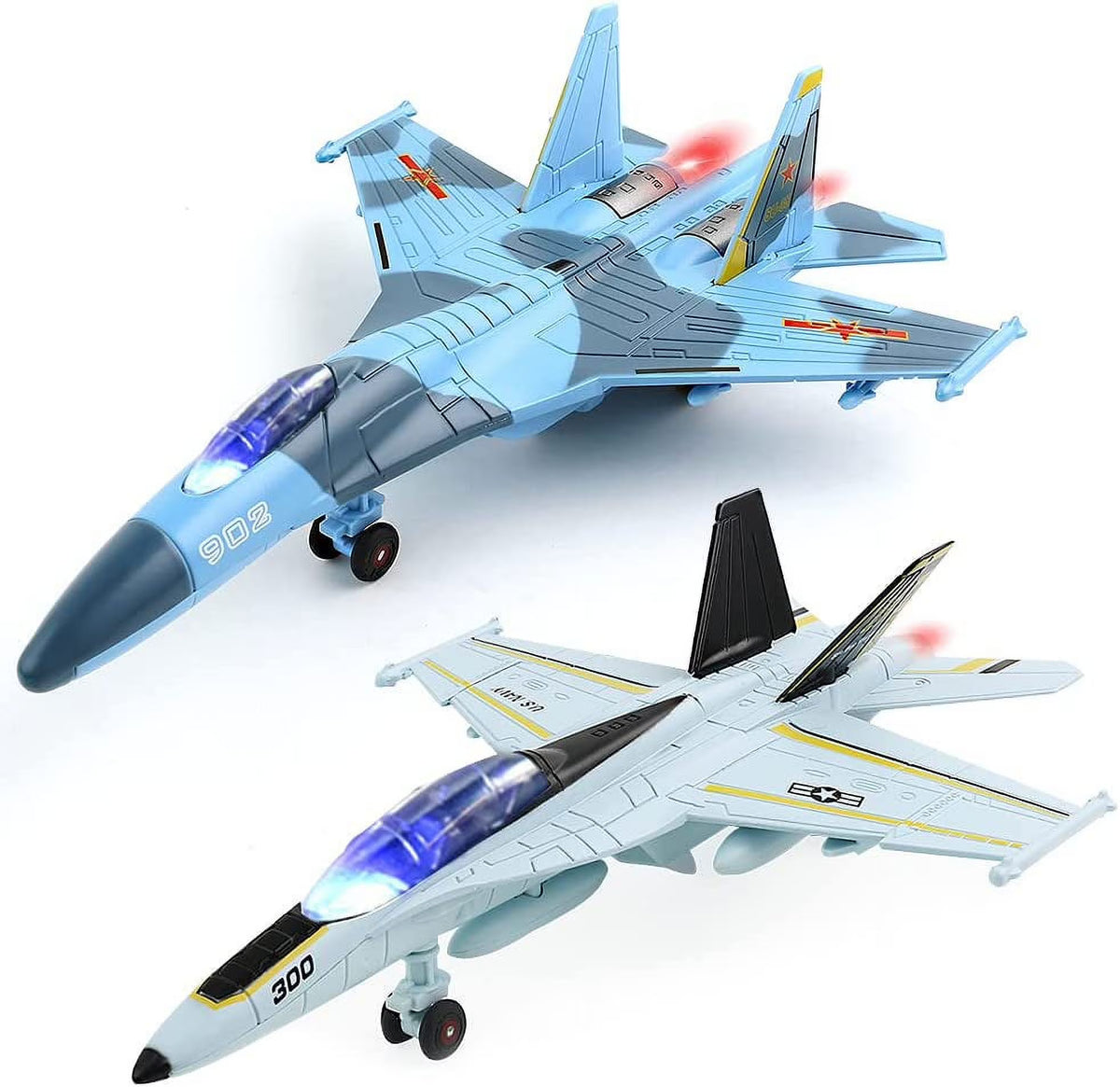 2 Pack Diecast Airplane Toy with Light & Sound X83526