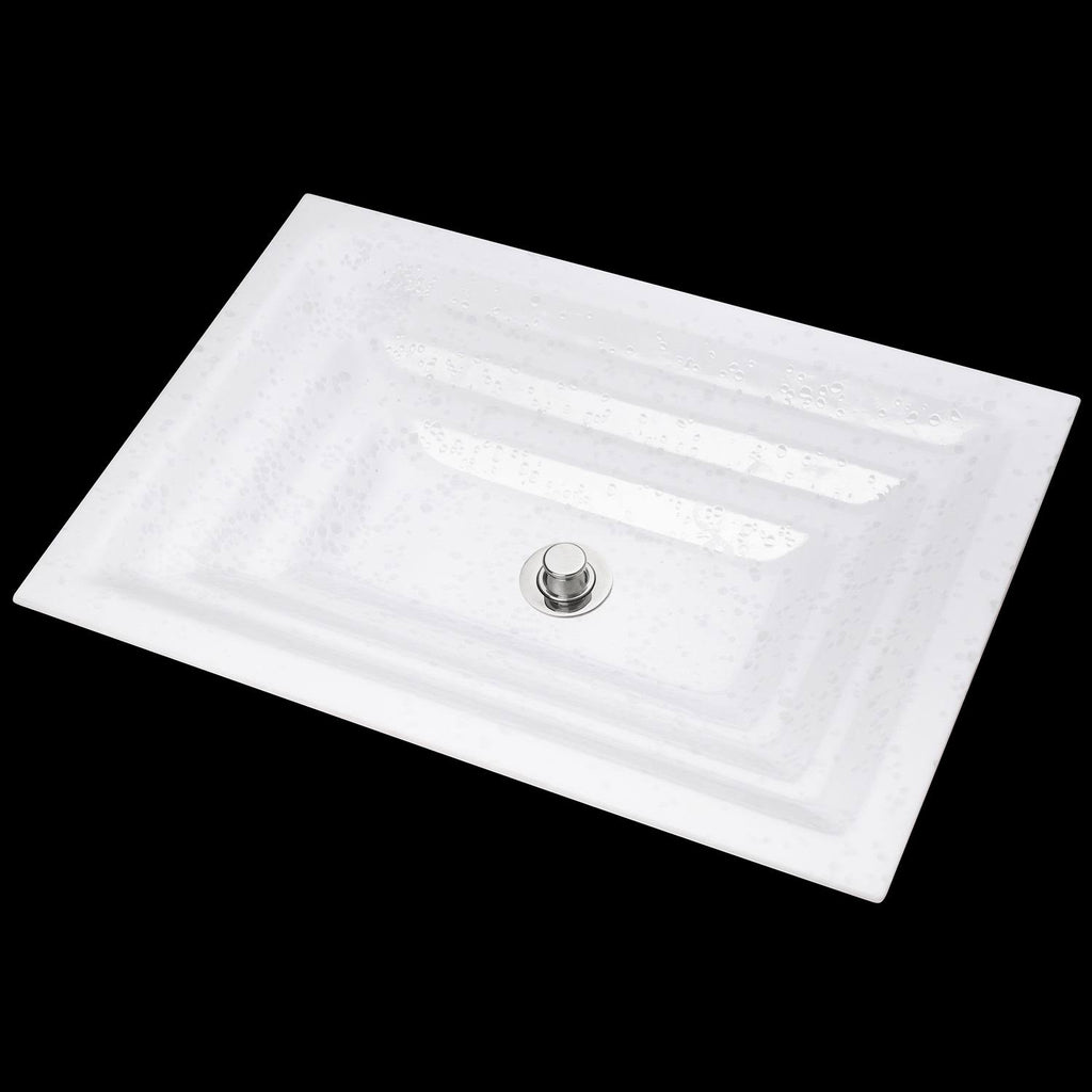 White/Clear Glass Large Square Sink N79618