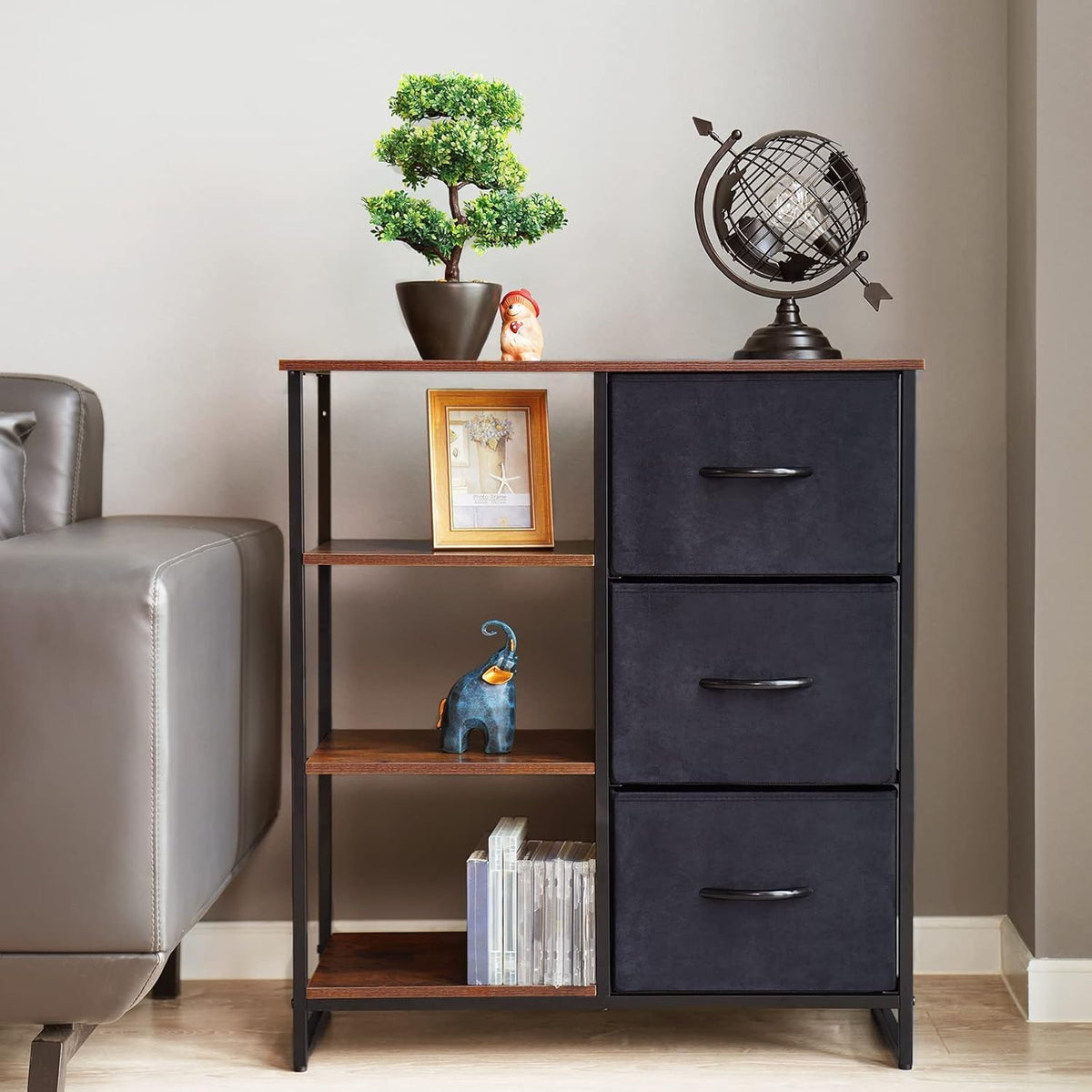 3 Drawer Dresser with Shelves J690