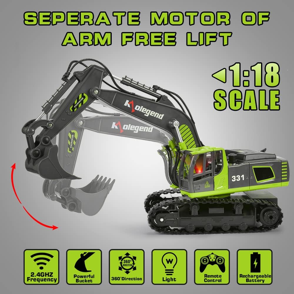 Remote Control Excavator Toy Truck 1/18 Scale G1773
