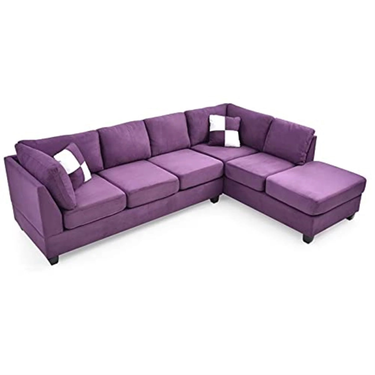 Purple Microsuede Sectional L211295