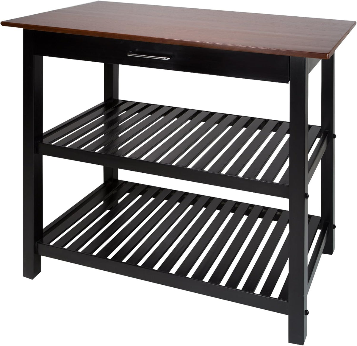 Natural White Kitchen Island with Hardwood Top G750990