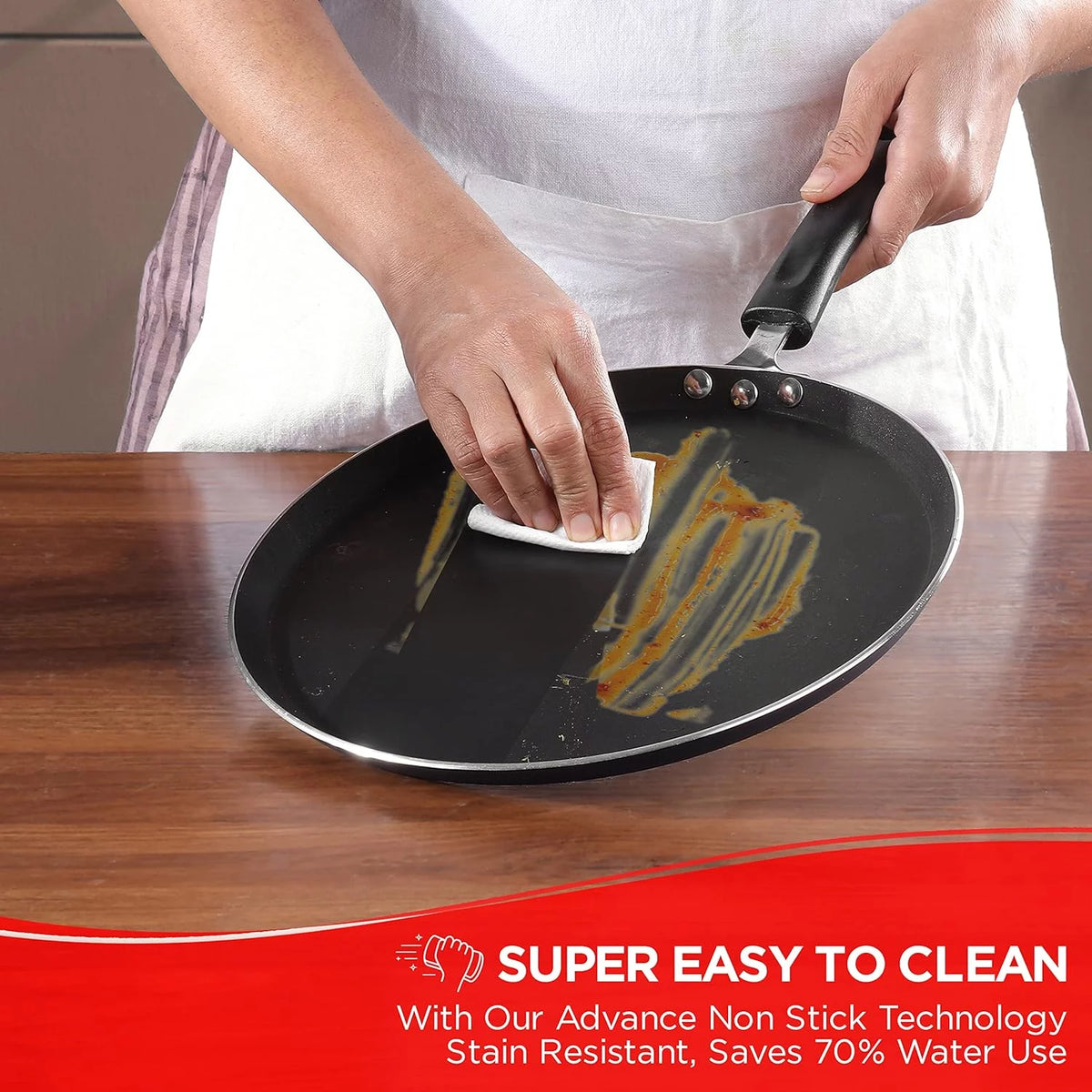 10" Non-Stick Flat Dosa Tawa Griddle F429438
