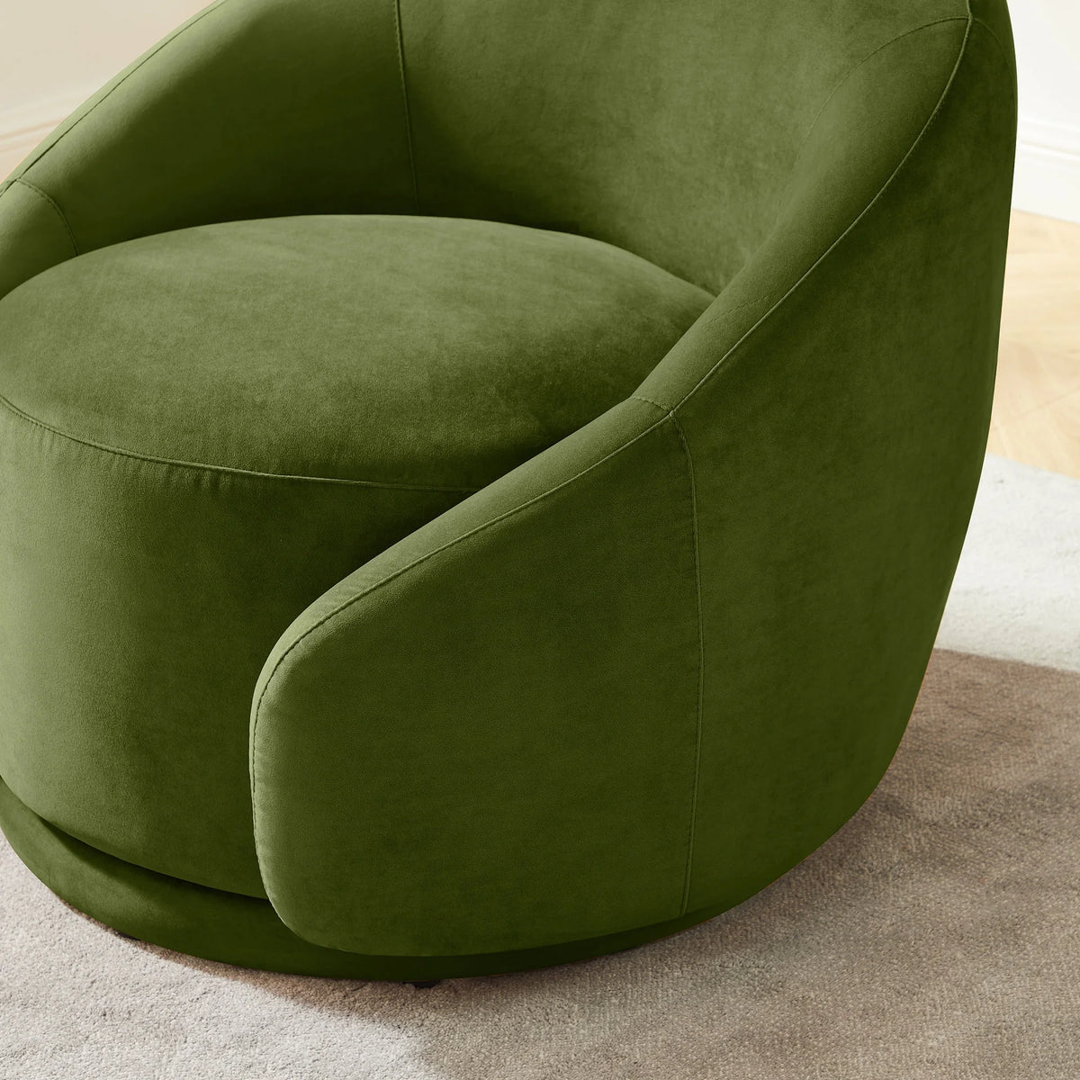 Green Velvet Swivel Barrel Chair M140590