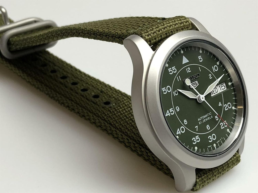 Green Canvas Stainless Steel Automatic Watch P683