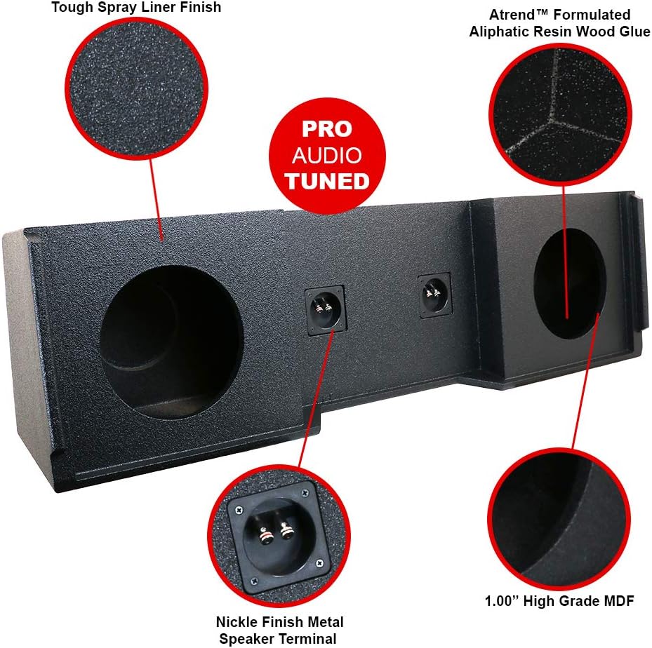 10-Inch Dual Down-Fire Subwoofer Boxes with Bed Liner Finish Y45172