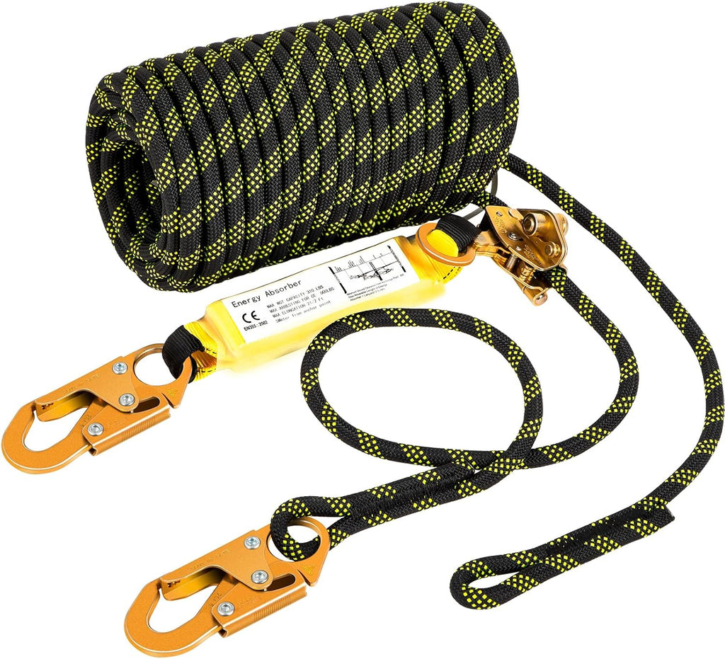 50 ft Polyester Fall Protection Rope with Alloy Steel Rope Grab, Pack of 2 Q44592