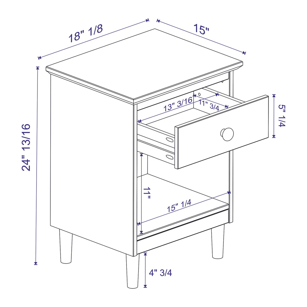 Caramel Mid-Century Nightstand H973211