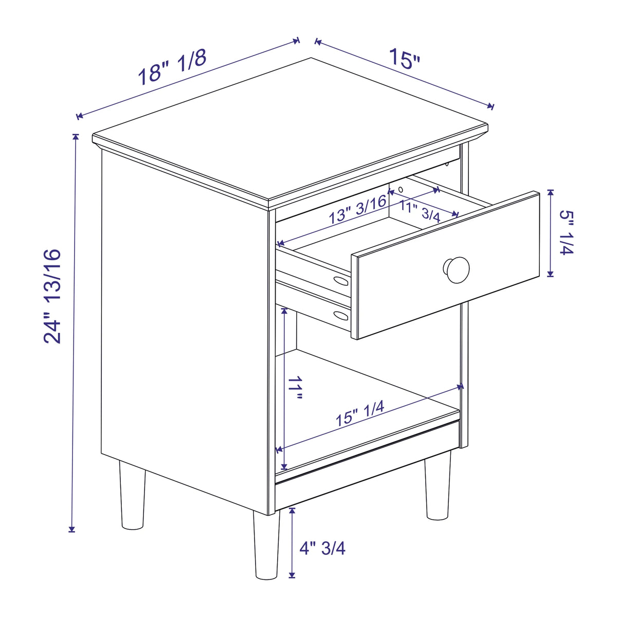 Caramel Mid-Century Nightstand H973211