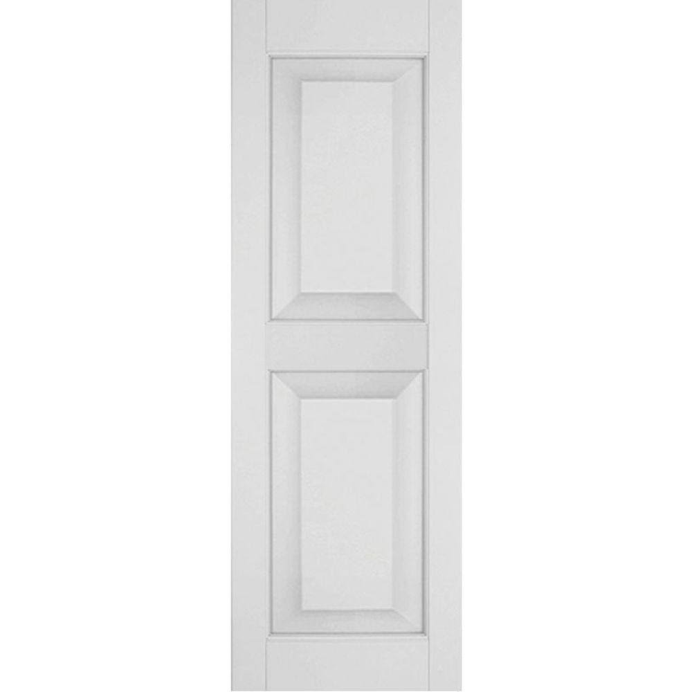 18 in. x 45 in. Primed Raised Panel Shutters Pair P101899