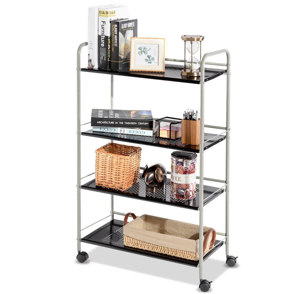 4 Tiers Rolling Storage Cart Utility Trolley Q6379