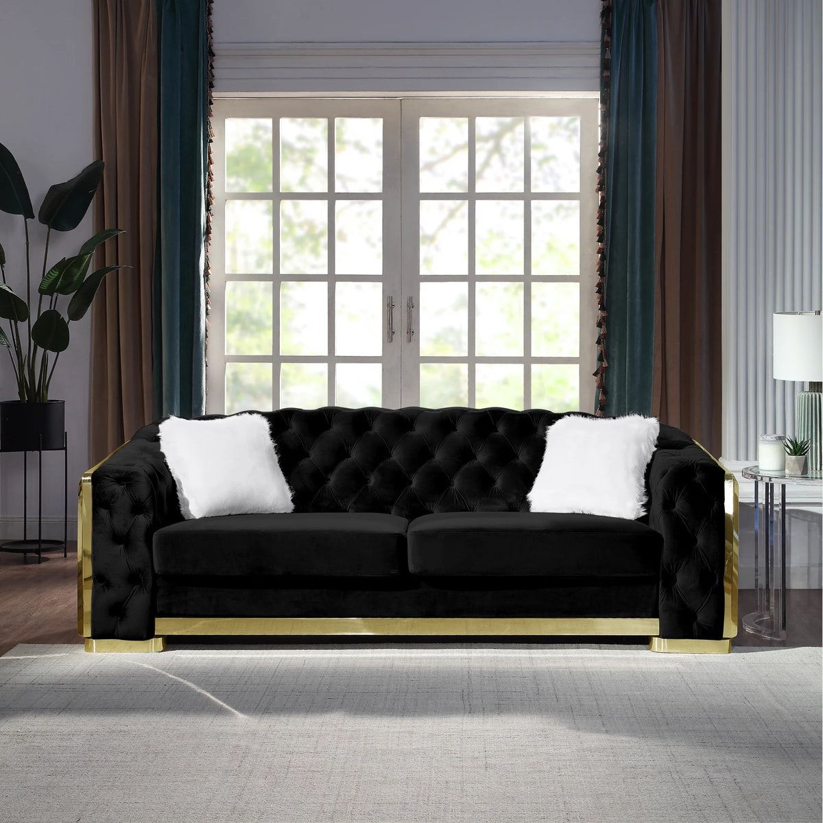 Velvet Upholstered Sofa Q517
