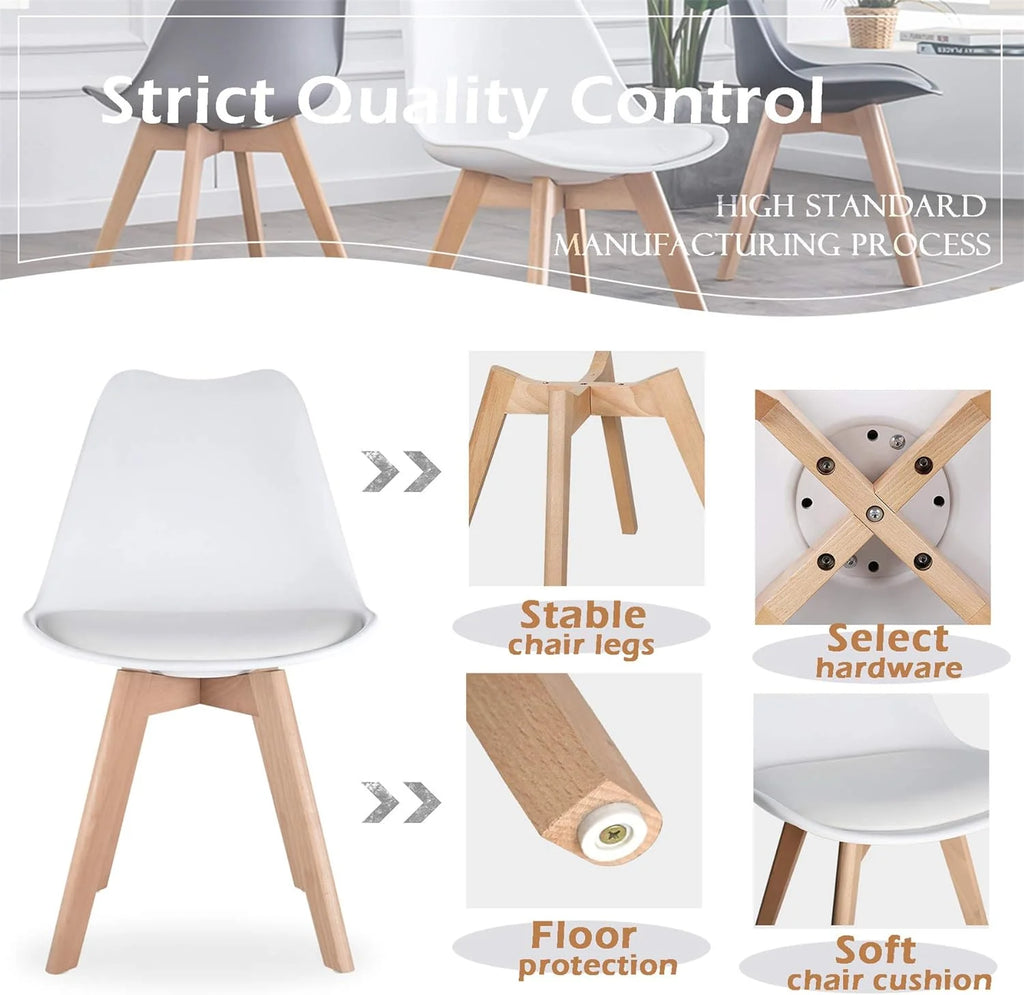 White Set of 4 Dining Chairs L59343
