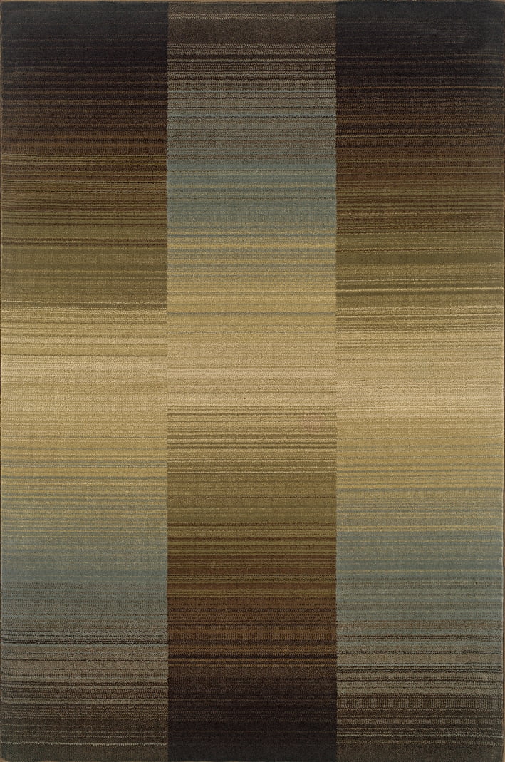 Blue Striped Area Rug G435