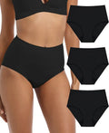 Adult Incontinence Protective Underwear for Women Reusable Bladder Leakage Protection Brief 56 ml Absorbency Panties 3 Pack Black L H498013