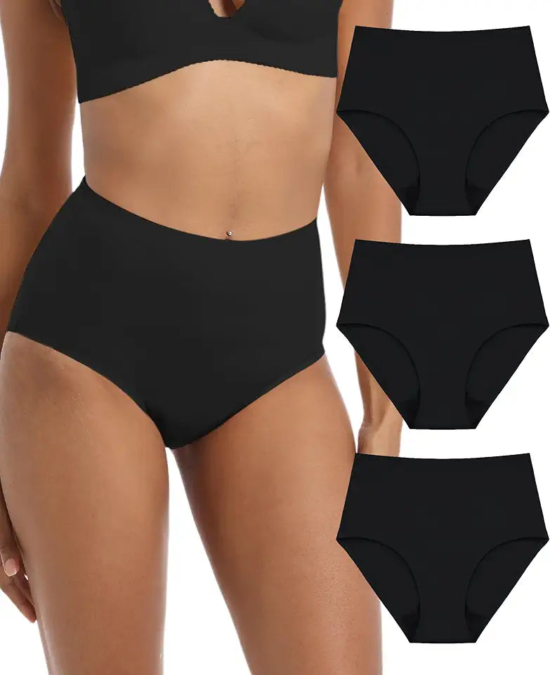 Adult Incontinence Protective Underwear for Women Reusable Bladder Leakage Protection Brief 56 ml Absorbency Panties 3 Pack Black L H498013