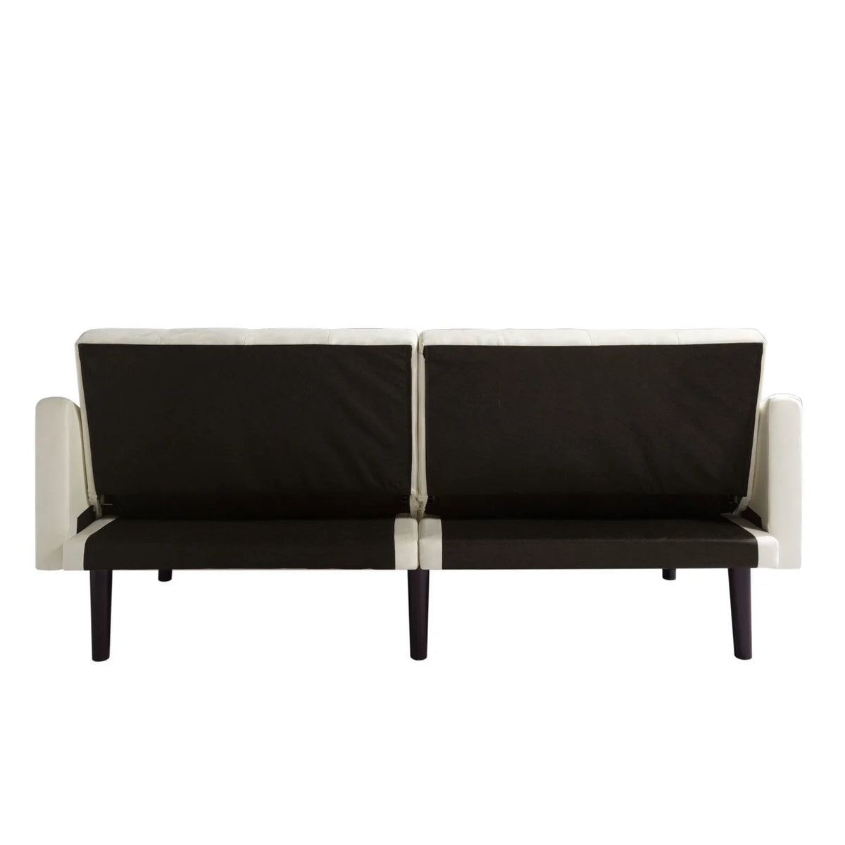 Beige Velvet Futon Sofa Bed with Pillows U82920