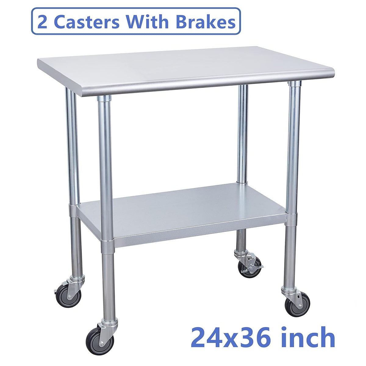 Stainless Steel Table 24 x 36 Inches with Caster Wheels U73527