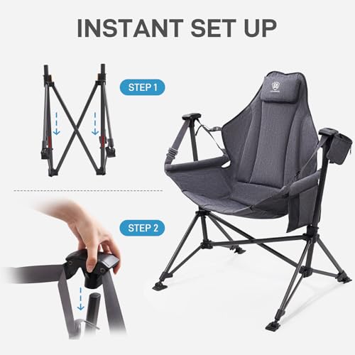 Oversized Padded Hammock Camping Chair with Cup Holder C844233
